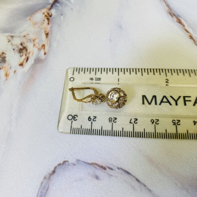 Glitter Ball Drop Earrings in 9ct Gold