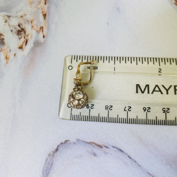 Glitter Ball Drop Earrings in 9ct Gold