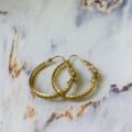 Reserved – Bold Mesh Hoop Earrings in 9ct Gold