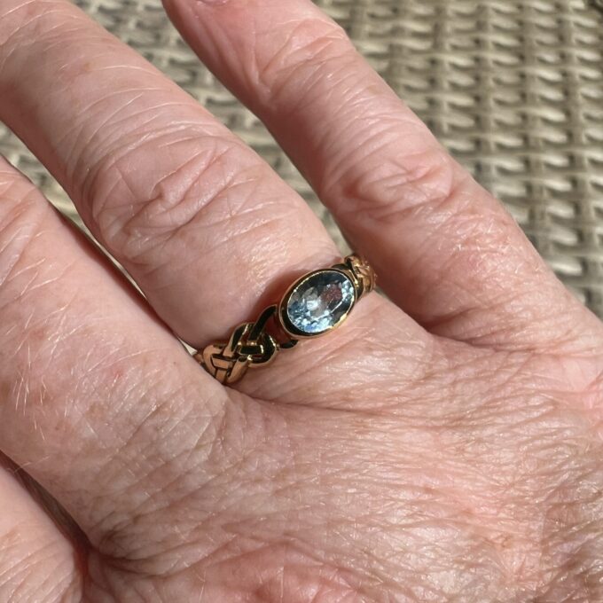 Celtic Knot Design Topaz Ring in 9ct Gold