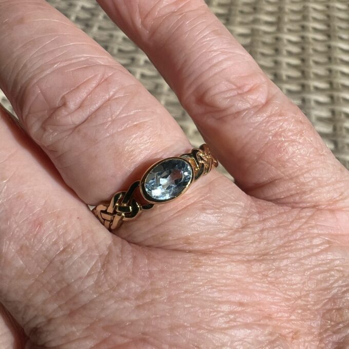 Celtic Knot Design Topaz Ring in 9ct Gold