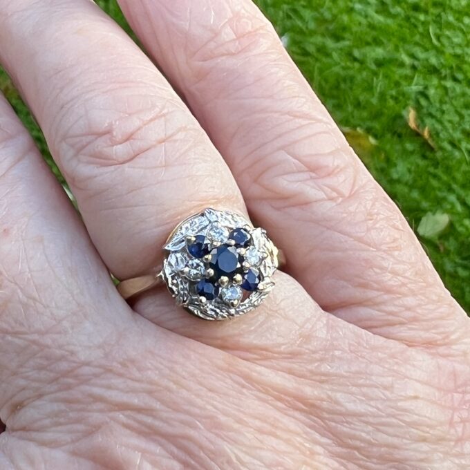 Sapphire & Diamond Ring in 9ct Gold