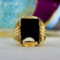 Bold Onyx Signet Ring in 9ct Gold