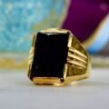 Bold Onyx Signet Ring in 9ct Gold
