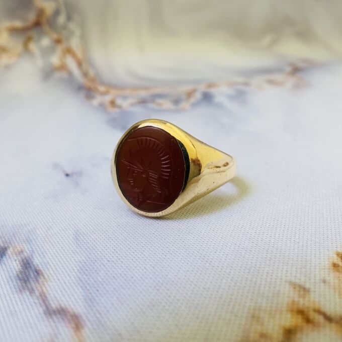 Reserved – Carnelian Centurion Signet Ring in 9ct Gold