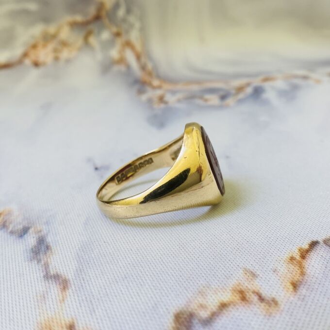 Reserved – Carnelian Centurion Signet Ring in 9ct Gold