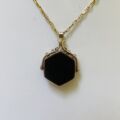 Hexagonal Swivel Fob Pendant in 9ct Gold