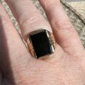 Bold Onyx Signet Ring in 9ct Gold