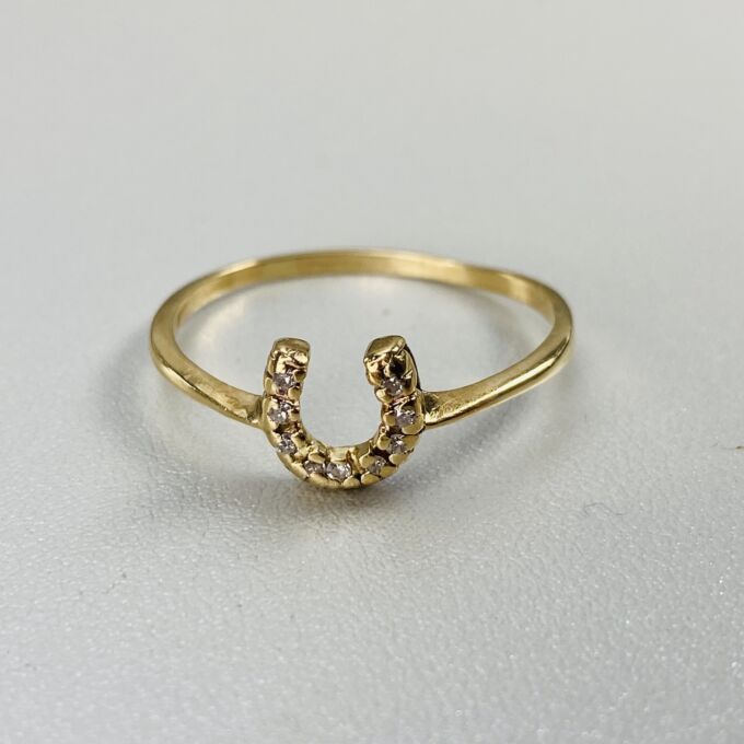 Dainty Horseshoe Ring in 10k Gold
