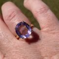 Unusual Table Cut Amethyst Ring in 14k Gold