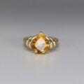Unusual Citrine Kite Ring in 10k Gold