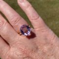 Unusual Table Cut Amethyst Ring in 14k Gold