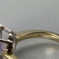 Unusual Table Cut Amethyst Ring in 14k Gold