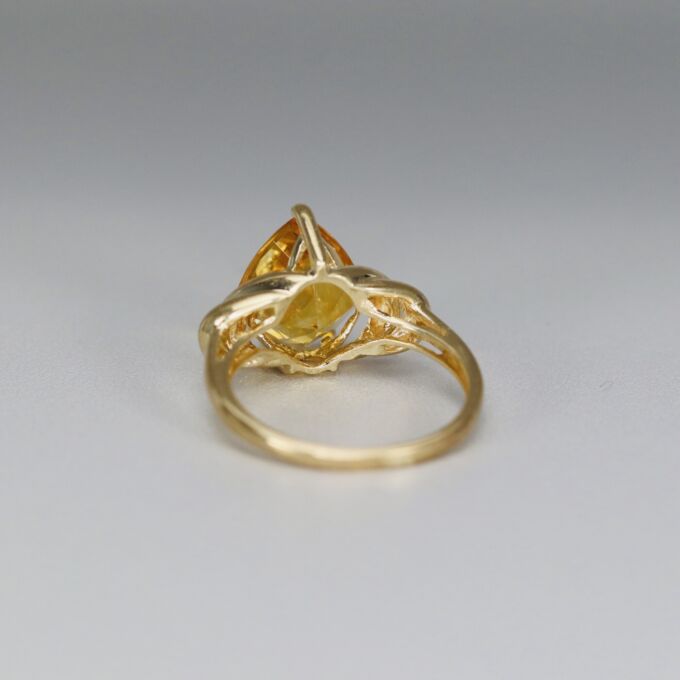 Unusual Citrine Kite Ring in 10k Gold