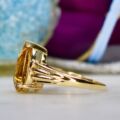 Fancy Pear Citrine Ring in 14ct Gold