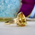 Fancy Pear Citrine Ring in 14ct Gold