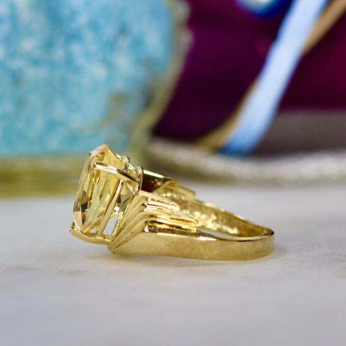 Pear Citrine Ring in 10k Gold