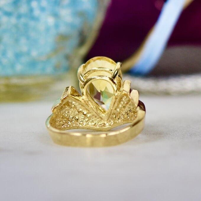 Pear Citrine Ring in 10k Gold