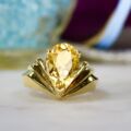 Pear Citrine Ring in 10k Gold