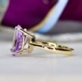 Unusual Table Cut Amethyst Ring in 14k Gold
