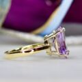 Unusual Table Cut Amethyst Ring in 14k Gold