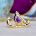 Pear Amethyst Twist Band in 10ct Gold