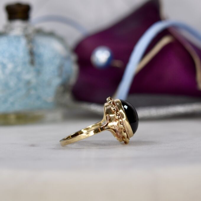 Garnet Cabochon Ring in 9ct Gold