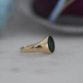 Green Agate Signet Ring in 9ct Gold