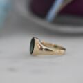 Green Agate Signet Ring in 9ct Gold