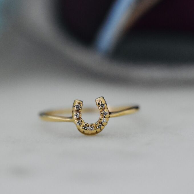 Dainty Horseshoe Ring in 10k Gold