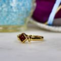 Garnet Solitaire Ring in 9ct Gold