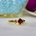 Garnet Solitaire Ring in 9ct Gold