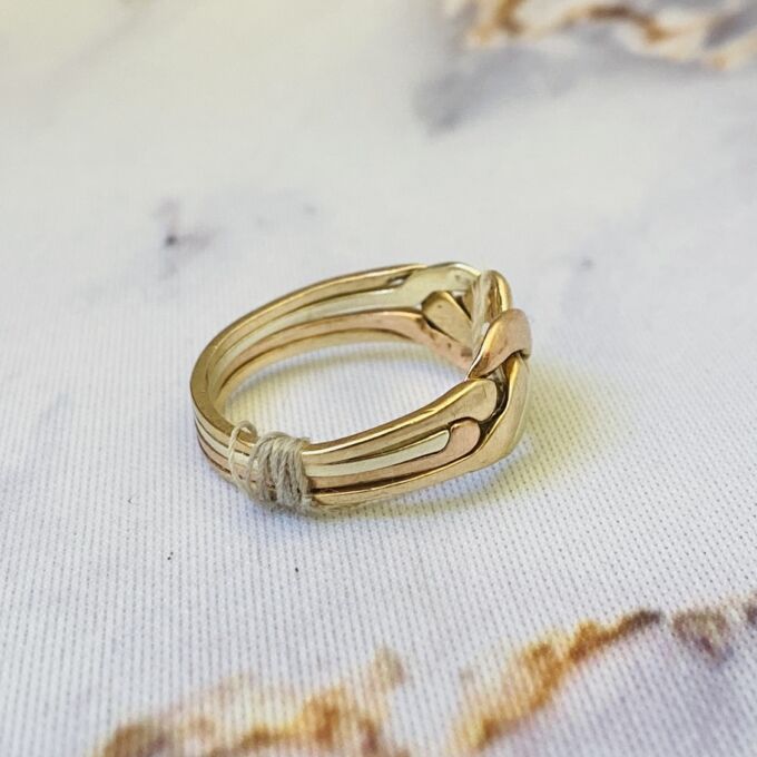 Four Piece Puzzle Ring in 9ct Gold