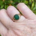 Green Agate Signet Ring in 9ct Gold