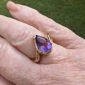 Pear Amethyst Twist Band in 10ct Gold