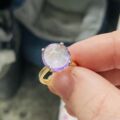 Unusual Table Cut Amethyst Ring in 14k Gold
