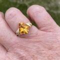 Unusual Citrine Kite Ring in 10k Gold