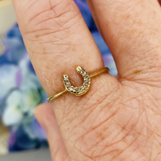 Dainty Horseshoe Ring in 10k Gold