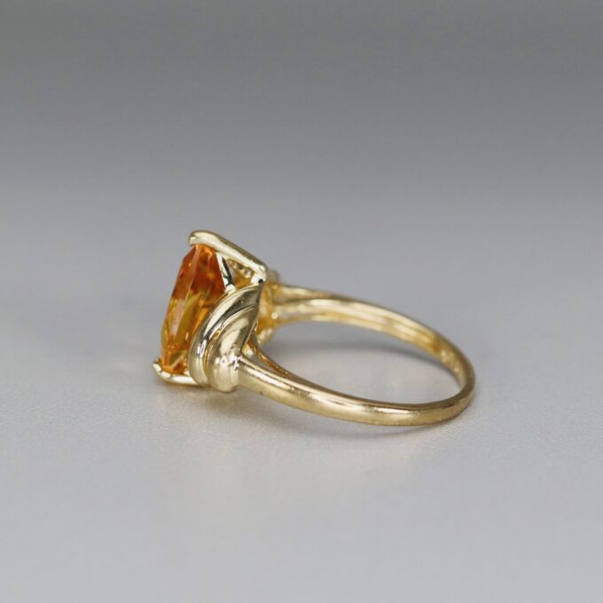 Unusual Citrine Kite Ring in 10k Gold