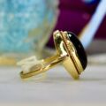 Elongated Onyx Solitaire Ring in 9ct Gold