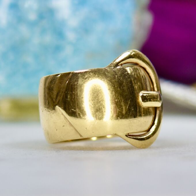 Extra Wide Buckle Ring in 9ct Gold