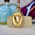 Oval Shield Antique Medallion Pendant in 9ct Gold