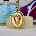 Oval Shield Antique Medallion Pendant in 9ct Gold