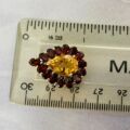 Citrine & Garnet Pear Pendant in 9ct Gold