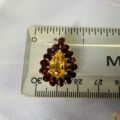 Citrine & Garnet Pear Pendant in 9ct Gold