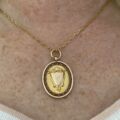 Oval Shield Antique Medallion Pendant in 9ct Gold