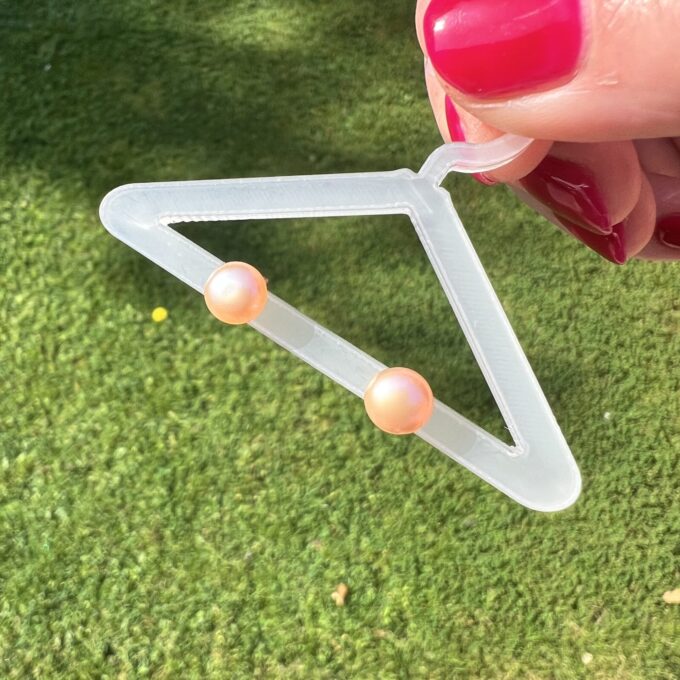 Pink Pearl Stud Earrings in 9ct Gold.