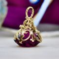Amethyst Fixed Fob Pendant in 9ct Gold