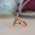 Elongated Oval Engraved Ring in 9ct Gold
