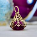 Amethyst Fixed Fob Pendant in 9ct Gold